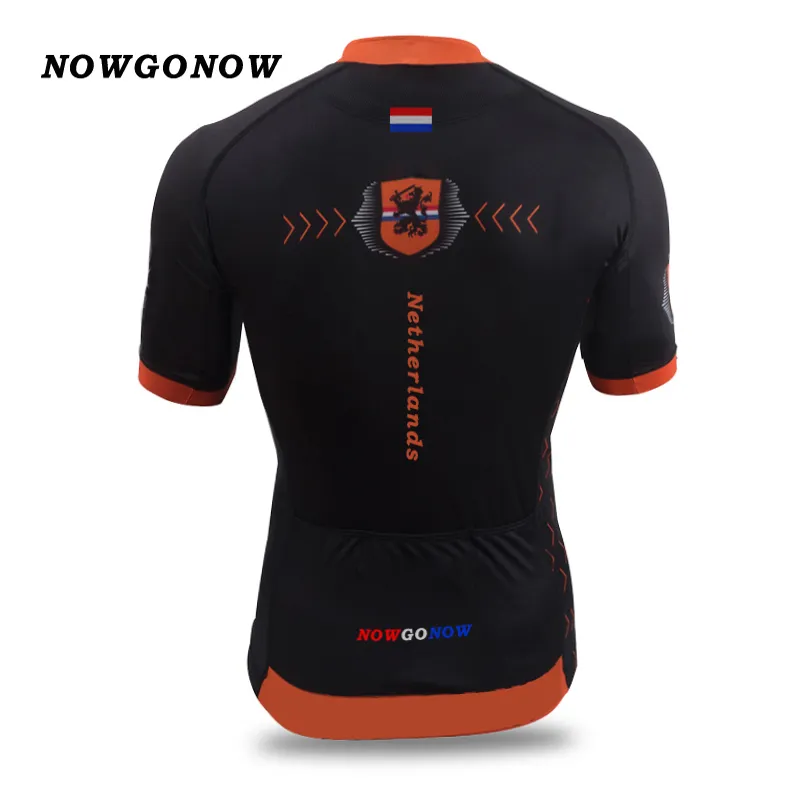 Maglia da ciclismo da uomo 2017 Bandiera nazionale olandese bandiera nera Olanda olandese Abbigliamento Abbigliamento da bici da corsa MTB Road Sportwear2622