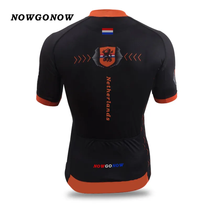 Men 2017 cycling jersey Netherlands national team flag black Dutch Holland clothing bike wear racing riding mtb road sportwear266y