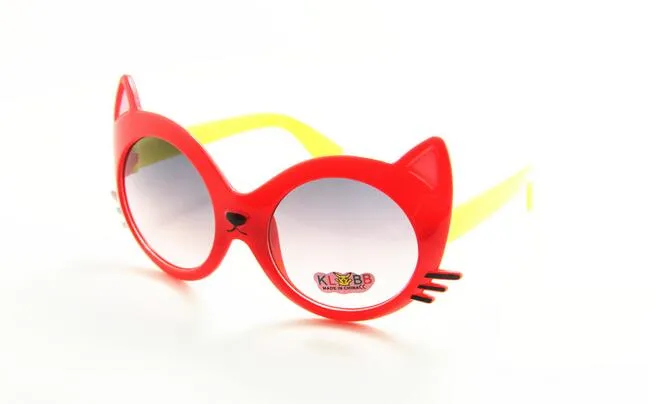 Summer Style 2017 Ny högkvalitativa barn UV -solglasögon Cartoon Cat Animal Formes Solglasögon Glasögon för barn 24 st lot2651