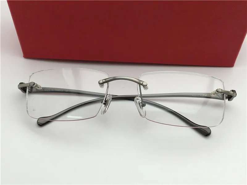 Män vintage Rimless receptbelagda glasögon ram modeglasögon ramar guld nya med box318z