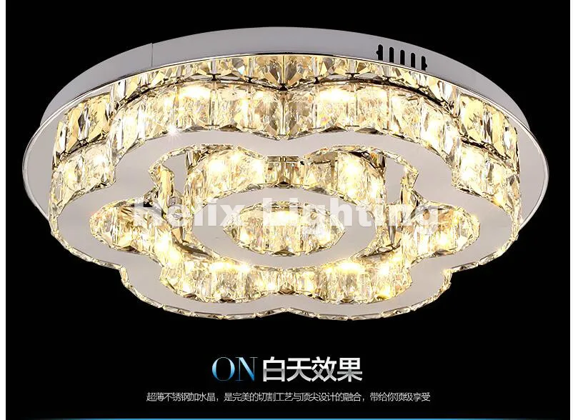 Art decration D50cm 90-265V Modern Hot Sale Floral Style Design LED Crystal Ceiling Lamp Luster LED Crystal Lights