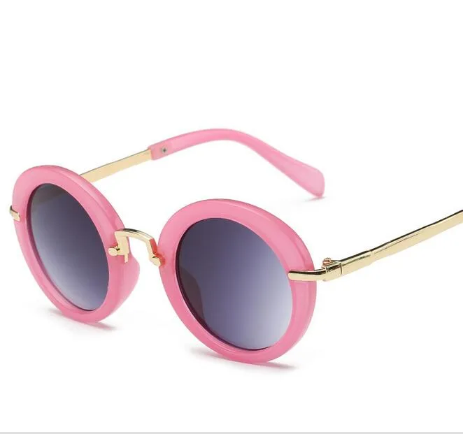 패션 라운드 귀여운 브랜드 디자이너 어린이 선글라스 방지 방지대 아기 빈티지 안경 소녀 멋진 안경 로트 265c