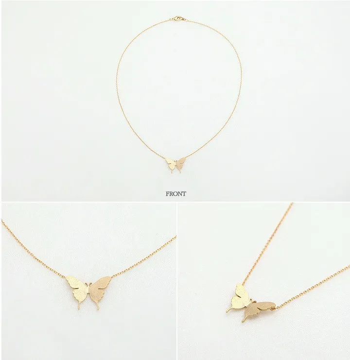 Everfast 10 Stück Neue Ankunft Gold Halskette Niedlicher Schmetterling Anhänger Insekt Halsketten für Frauen Einfache Tier Frauen Lange Halskette EF270P