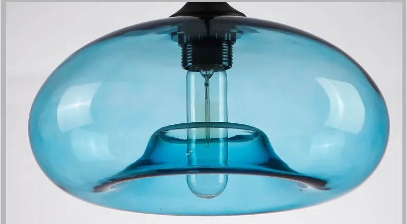 lampade a sospensione Lampade a sospensione Loft in vetro E27 85V-265V Apparecchio di illuminazione lampada a sospensione a sfera in vetro colorato luci sospese275l