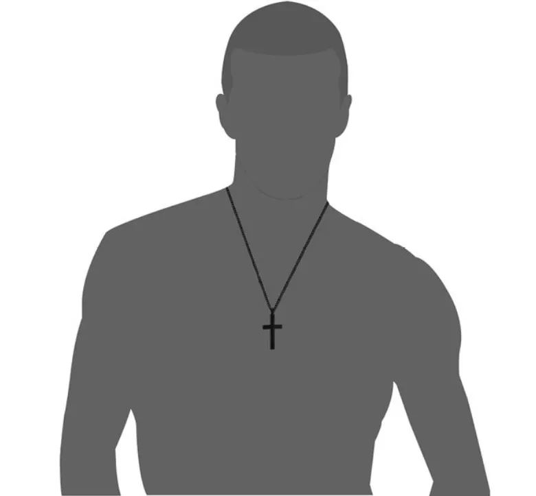 Masowe stopnie błyszczący krzyżowy łańcuch łańcuchowy Naszyjnik dla mężczyzn kobiety 22-24 cali 4 kolory Lots236f