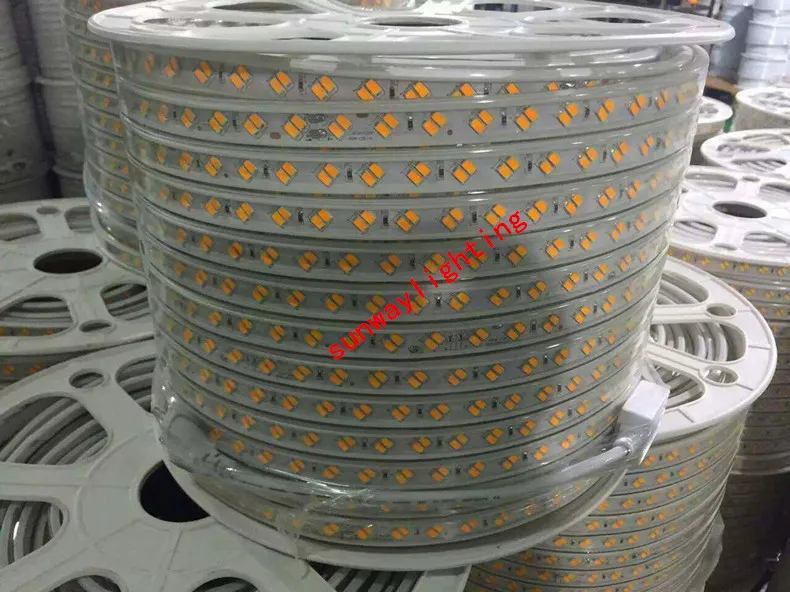 50m 110v 220v double row smd 5630 5730 3014 2835 led strips fita led strip light waterproof flexible ribbon rope white/warm white