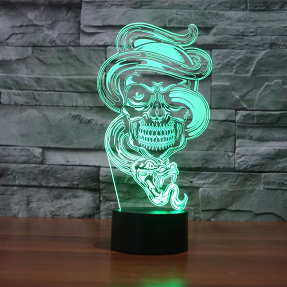 3D光学幻想面白い幽霊カラフルなグラデーションタッチアクリルナイトライト感謝祭ハロウィーンクリスマスギフト3Dランプ2200