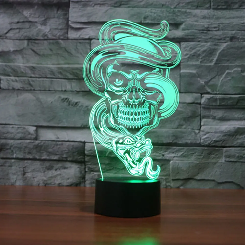 3D optische illusie grappige spook kleurrijke gradiënten touch acryl nacht licht Thanksgiving Halloween kerstcadeau 3D lamp2200