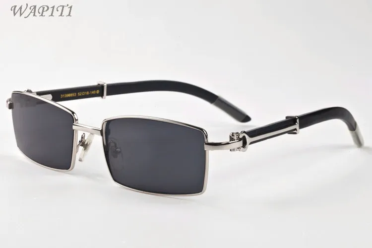 Nowe okulary przeciwsłoneczne drewniane dla mężczyzn dla mężczyzn modne szklanki rogu rogu złota metalowa rama przezroczyste soczewki Buffalo Okulary są wyposażone w pudełko 287a