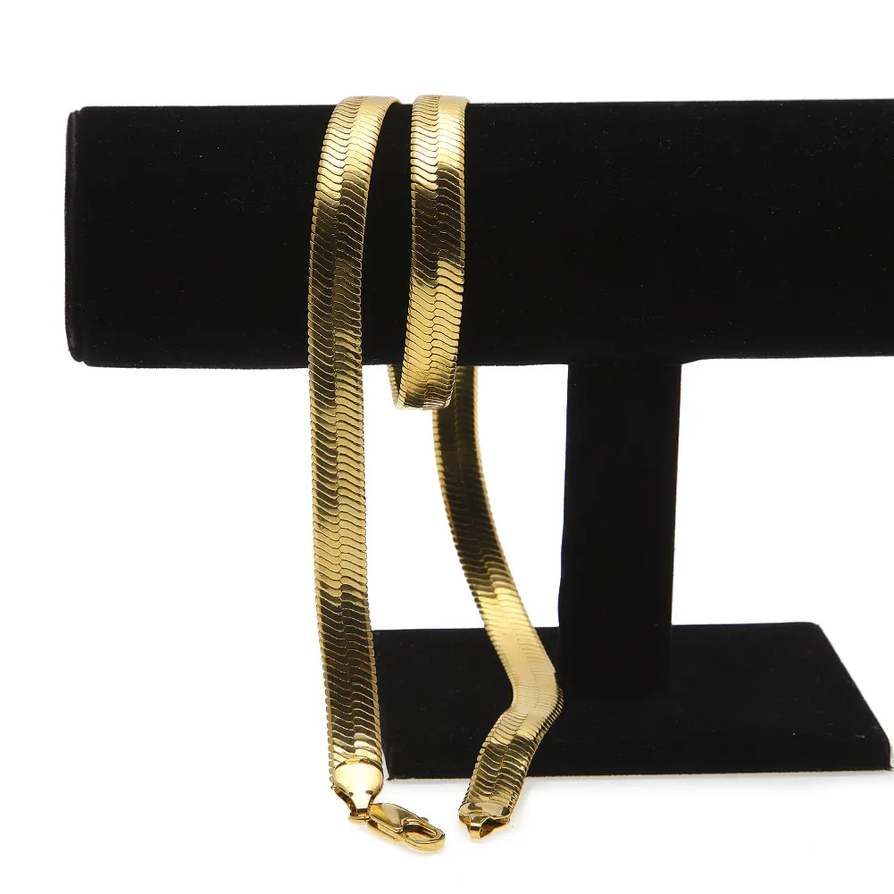 Высококачественные медные плоские цепочки из змеиной кости для мужчин и женщин в стиле хип-хоп, позолоченные, короткая цепочка на ключицу, ожерелье Jewelry167q