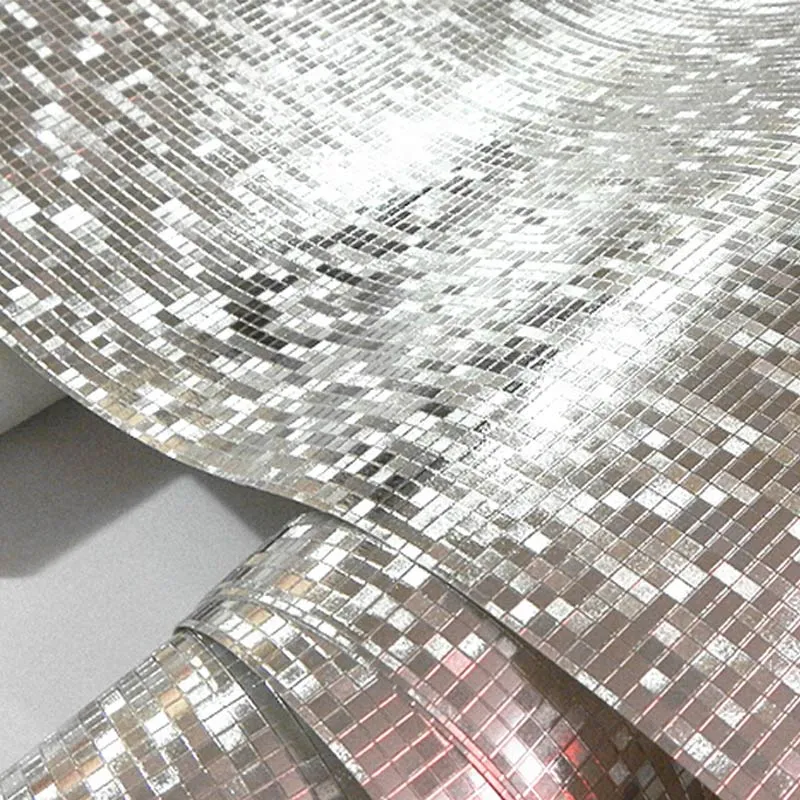 Whole-Glitter Mozaïekbehang Achtergrondmuurbehang Goudfoliebehang Zilver Plafondbehang Papel De Parede253Z