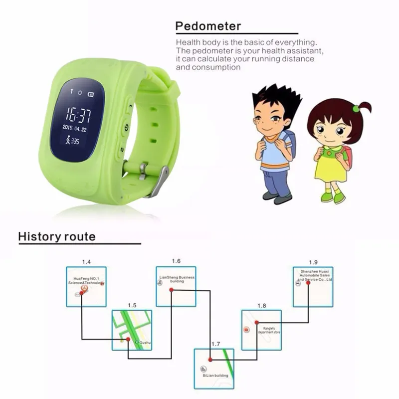 Q50 Kids LBS Tracker Smart Watch Phone SIM Quad Band GSM Safe SOS Call PK Q80 Q90 Smartwatch For Android & IOS