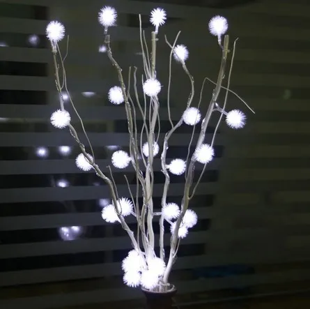 Dried Flowers Tree LED Light Natural Branches 25 Edelweiss Snowflake Strawberry Tree Christmas Room Christmas Ornament Light Garland