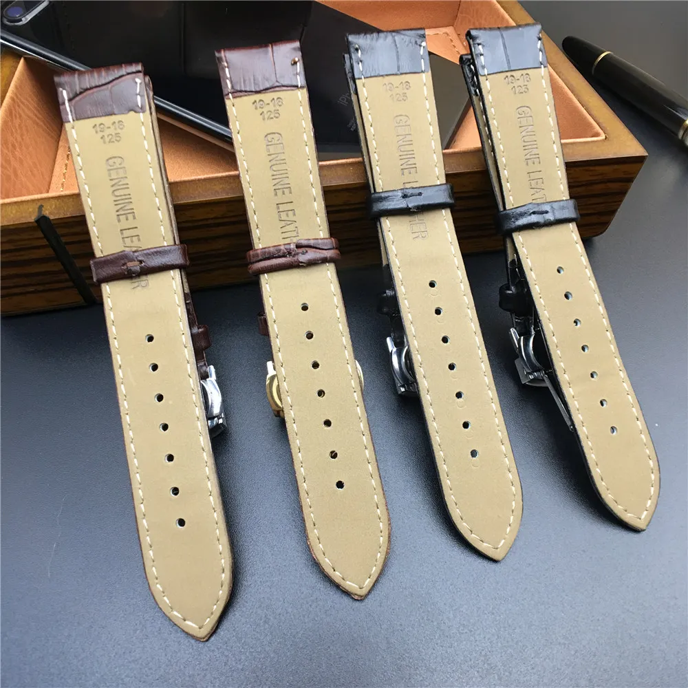 Genuine Leather Watchband Watch Band Strap for IWC Tissot 12mm 13mm 14mm 15mm 16mm 18mm 19mm 20mm 22mm 24mm257Y