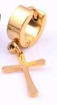 Boucles d'oreilles coréennes en forme de croix, clous pendants, bijoux en acier inoxydable 316L, anneaux d'oreille simples, boucles d'oreilles manchette pour hommes et femmes, 10 pièces, Lot2657