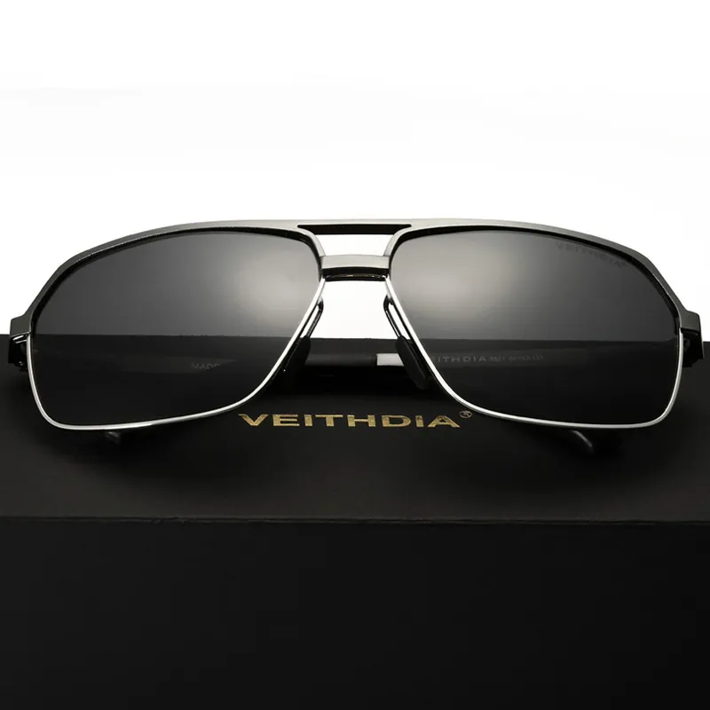 Nouveauté VEITHDIA marque lunettes de soleil polarisées hommes al-mg lunettes lunettes de soleil mâle gafas oculos de sol masculino 6521250d