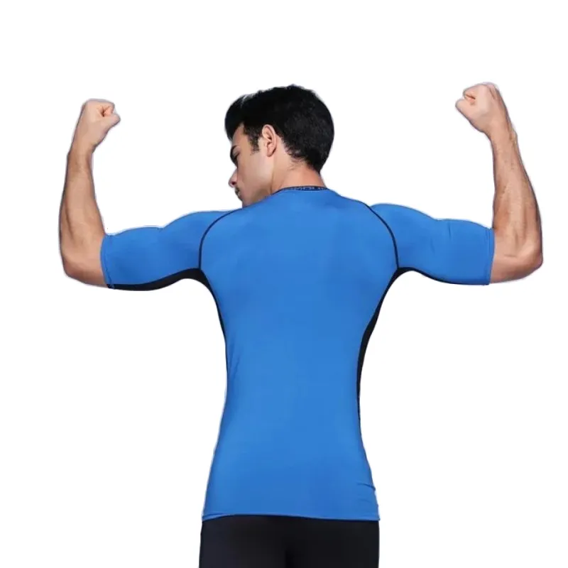 Pro sports fitness brian calças apertadas masculino de manga curta fitness correndo treinamento secagem rápida camiseta vestir-se roupas310z