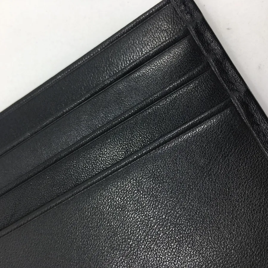 Black Genuine Leather Credit Card Holder Business Men High Quality Slim Bank Card Case 2017 New Arrivals Fashion ID Card Purse Fre3024