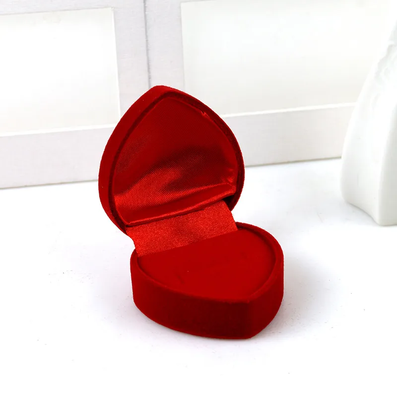 High Quality 4.8cm*4.8cm Jewery Organizer Red Velvet Ring Box Storage Cute Boxes Small Gift Box For Rings Earrings Pendent Necklace 