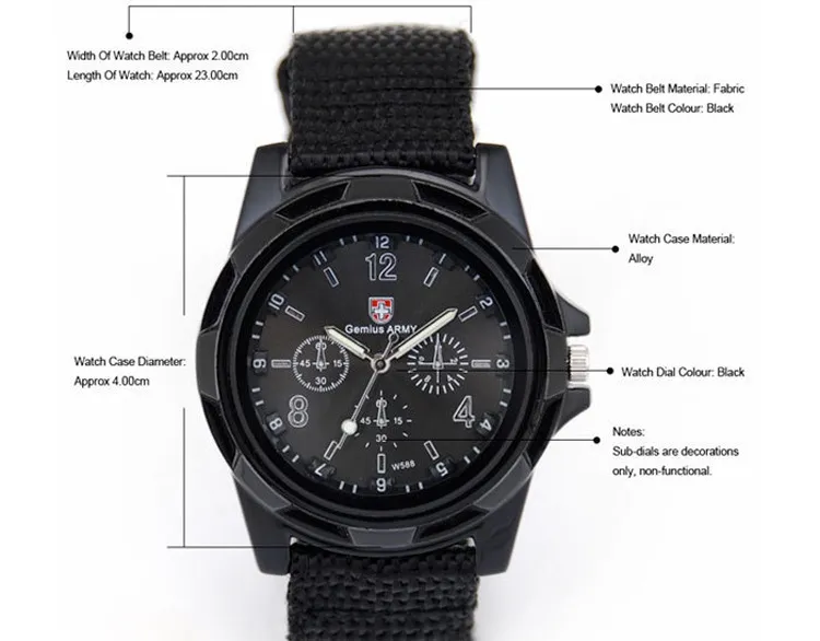 Brand Sport Military Watches Fashion Casual Quartz Watch Nylon Strap Ditital Men Luxury Men's Wrist Watches