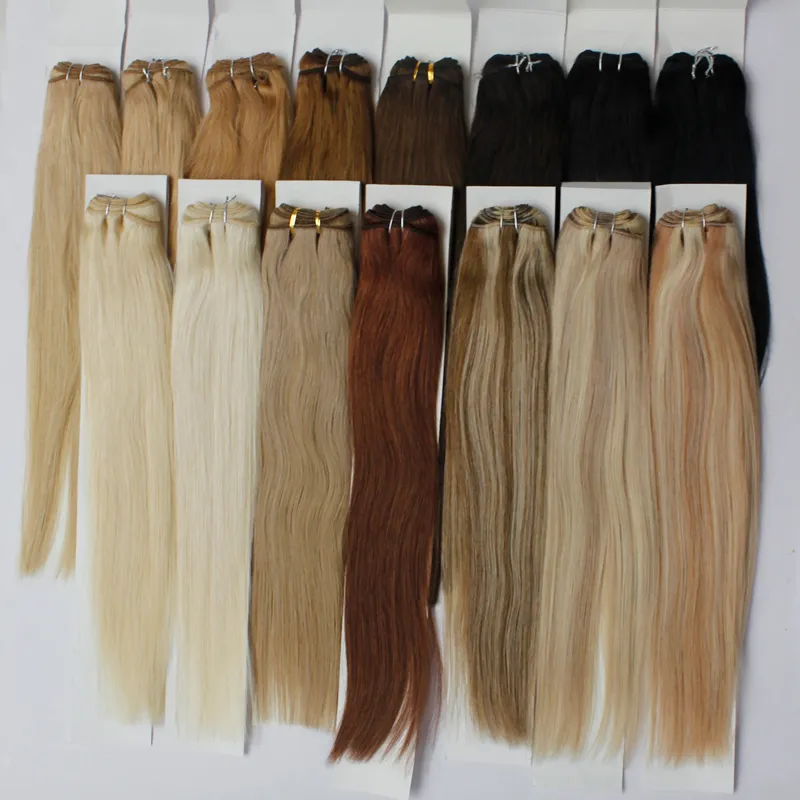 100 Body Wave Human Remy Hair Extensions P27/613 P8/613 P10/24 P18/613 Brazilian Piano Color Straight Weaving Weft 18