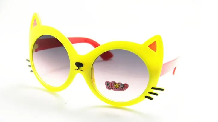 Летний стиль, новинка 2017 года, высококачественные детские солнцезащитные очки с УФ-защитой, солнцезащитные очки в форме животных с рисунком кота, очки для детей, 24 шт., Lot2651