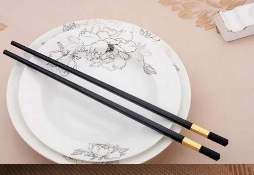 Högklassig El Alloy Chopsticks Home Anti-Scid Japanese Chopsticks Högtemperatur är inte Moldy 10 Dubbel installerad 27CM301Z