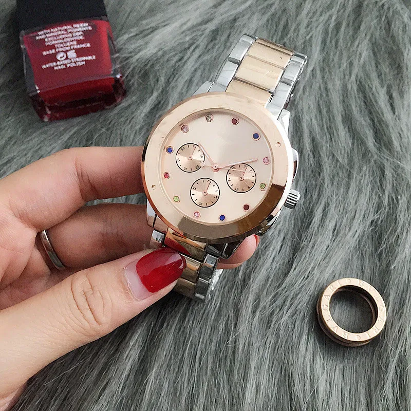 Nowa marka Wogue 2019 zegarki mężczyźni kobiety swobodny projektant mody stal nierdzewna złota różowe złoto sukienki na rękę z upuszczeniem shippi203u