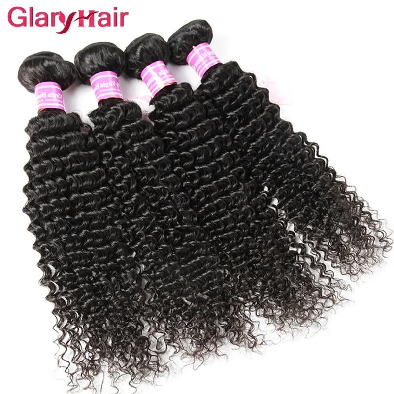 Glary Unprocessed Brazilian Virgin Kinky Curly Hair Extensions Remy Human Hair Weaves Bundles Cheap Brazilian Human Kinky Curly Hair Wefts