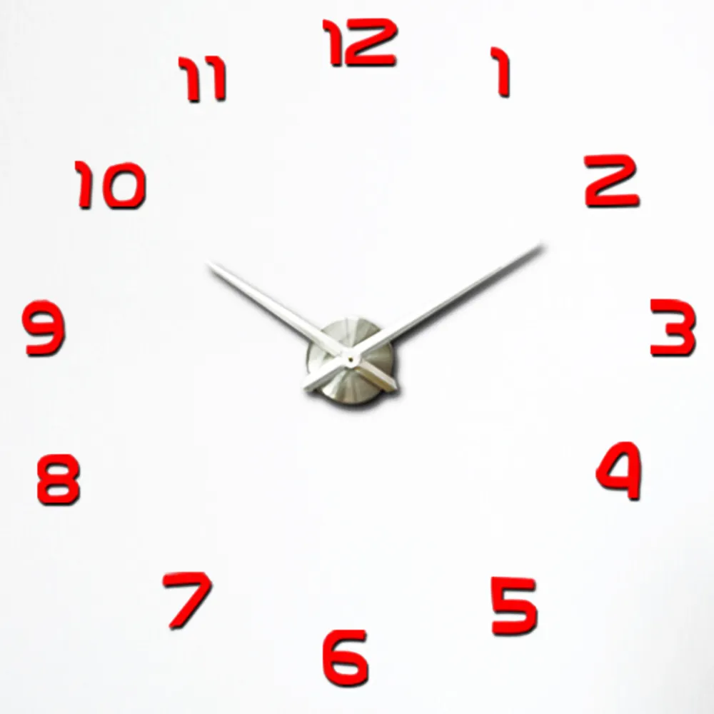 3d diy relógio de parede design moderno saat reloj de pared metal arte relógio sala estar espelho acrílico horloge murale175s