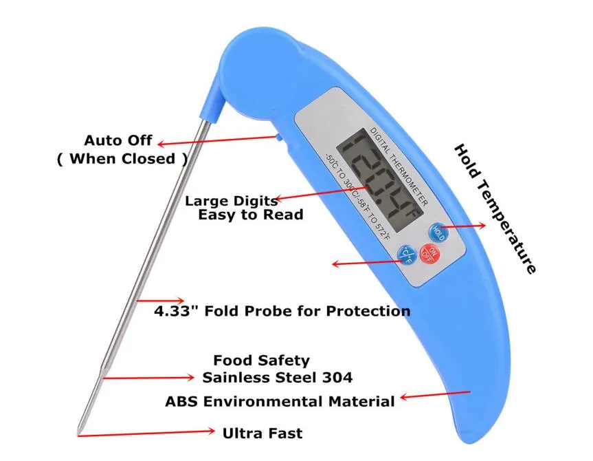 Küche Kochen BBQ Digitale Sonde Fleisch faltbar Truthahn Lebensmittelthermometer Digitales Lebensmittelthermometer238i