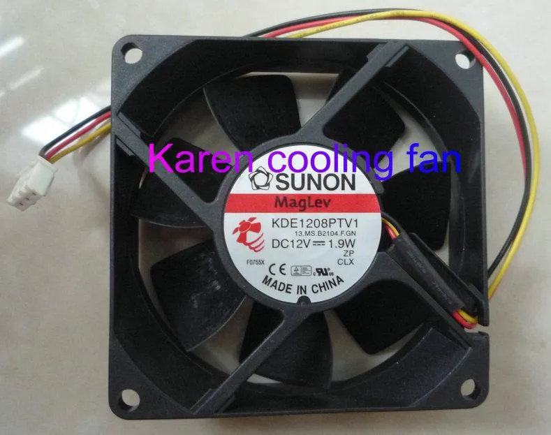 Nouveau ventilateur de refroidissement d'origine Sunon KDE1208PTV1 12V 1.9W 80 * 80 * 25MM 3 fils
