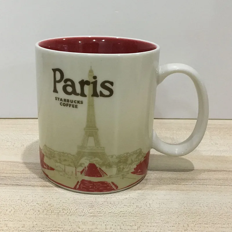 16oz Capacity Ceramic Starbucks City Mug Classical Coffee Mug Cup Paris City2573