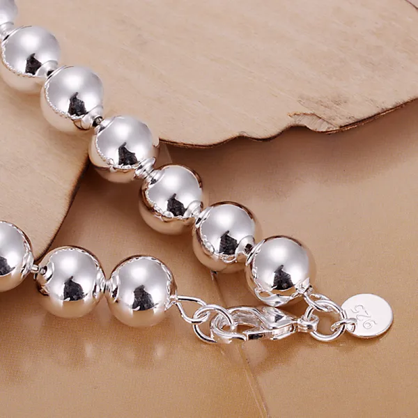 Brandneues 10-m-Buddha-Perlen-Armband – Bettelarmband aus massivem 925er-Silber, 20,5 x 1,0 cm, DFMWB136, Damen-Armband aus Sterlingsilber, vergoldet jewe2397