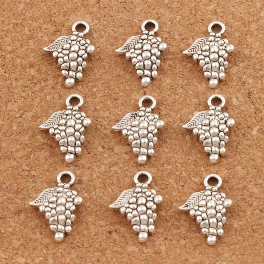 Druvfrukt charms hängen 200 st 18x12 8mm antika silver smycken diy l363 smycken fynd komponenter345o