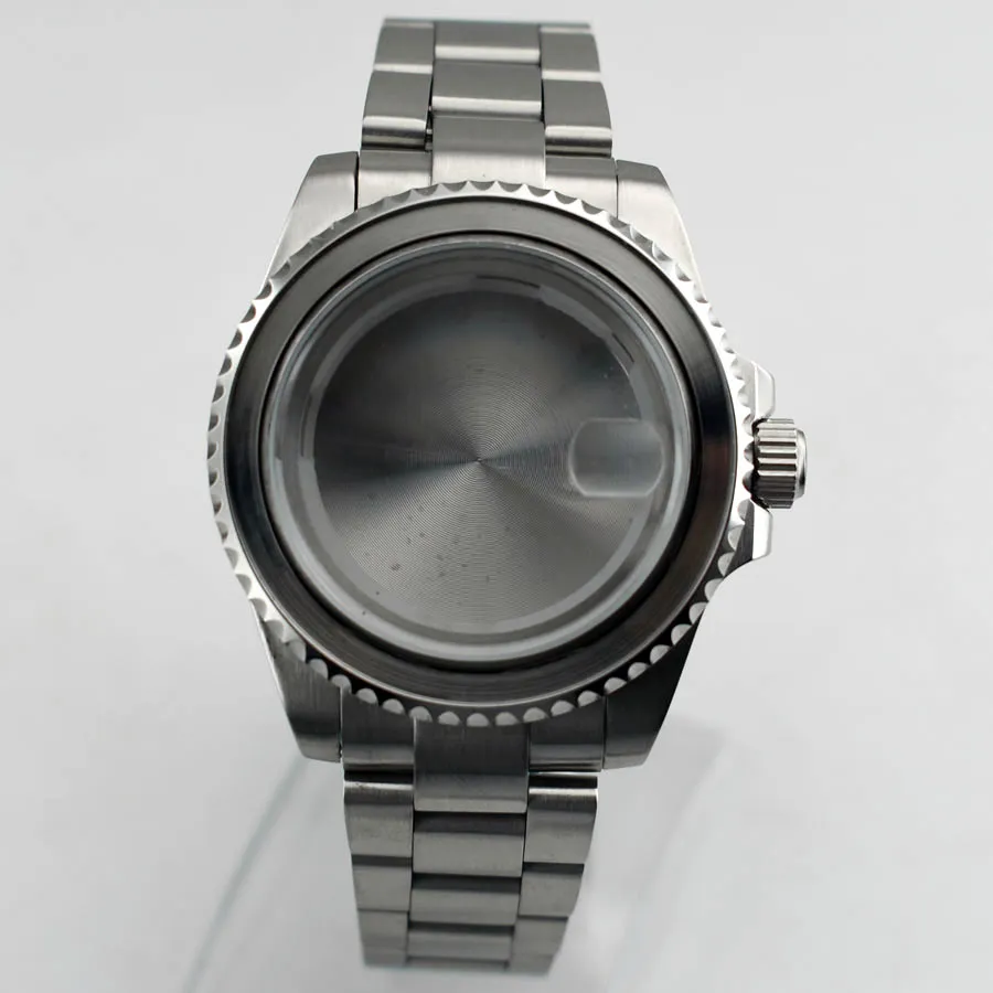 40-mm-Saphirglasgehäuse für ETA 2836 Mingzhu 2813 3804 Miyota 82 Silbernes Edelstahl-Uhrengehäuse für Herrenuhr P620242k