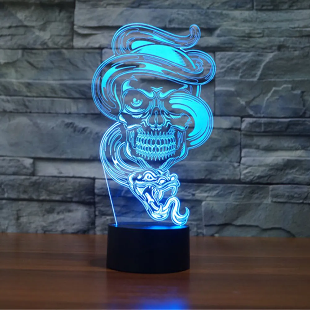 3D الوهم البصري مضحك شبح التدرجات الملونة اللمس أكريليك الليل ضوء الشكر عيد الميلاد هدية عيد الميلاد 3D المصباح 2200