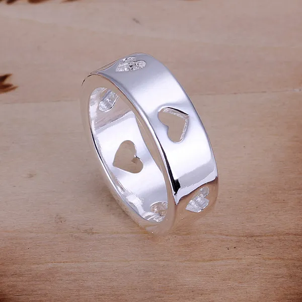 Hela 925 Sterling Silver Plated Fashion Empty Heart Ring Jewelry LKNSPCR110333Y