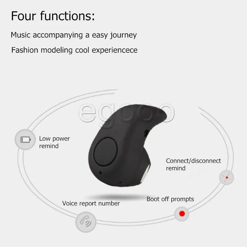 S530 Mini Wireless Stealth Bluetooth Earphone Stereo Headphone Headset Earbuds with Mic Untra-Small Hidden with Retail Package