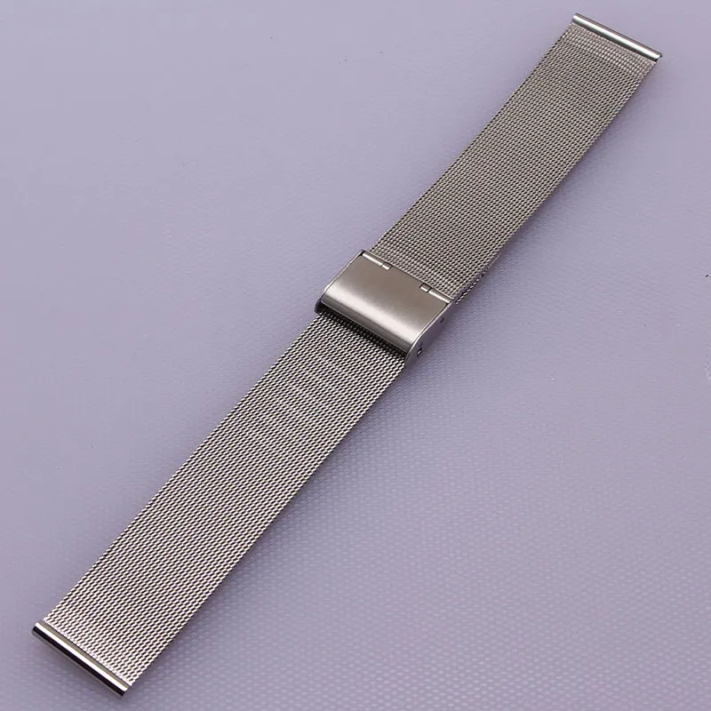 Pulseira de relógio dobrável fivela gancho fecho novo aço inoxidável malha milanesa pulseiras relógio pulseira 14mm 16mm 18mm 20mm 2232b