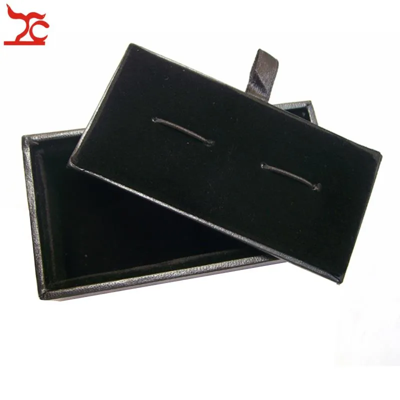 Boîte à bouffée de manchette noire de Boîte de bijoux classique Boîte de cadeaux Box Counker Package Box 8x4x3cm 3107