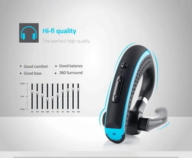 Original BH790 Bluetooth Headset V4.1 Wireless Ear-hook Earphone Stereo Music Headphones Car Driver Handsfree with MIC for iPhone 7 Samsung