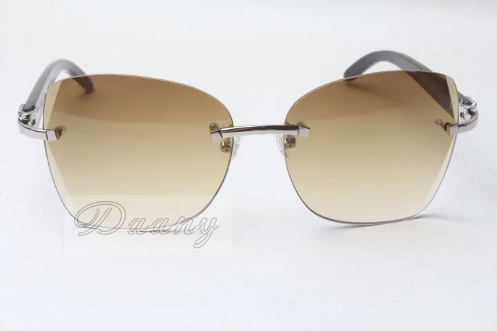 Producenci sprzedający przycinanie spersonalizowane okulary przeciwsłoneczne 8100905 Wysoko jakościowe okulary przeciwsłoneczne Czarne szklanki rogu Buffalo Rozmiar 58-285H