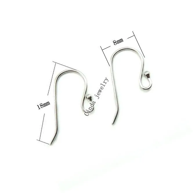 925 Sterling Silver Carring Hooks for Diy Craft Fashion Jewelry Gift 18mm W045330Z