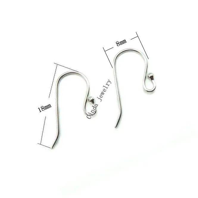 925 Sterling Silver Earring Hooks Hitta för DIY Craft Fashion Jewelry Gift 18mm W045330Z
