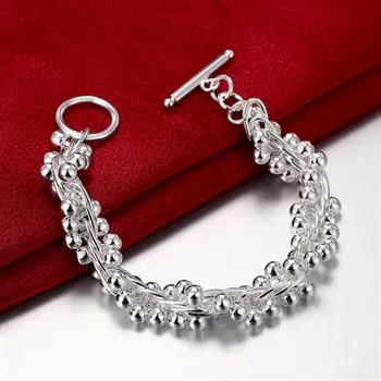 Venda por atacado - varejo menor preço de presente de Natal, frete grátis, nova moda de prata 925 pulseira B019