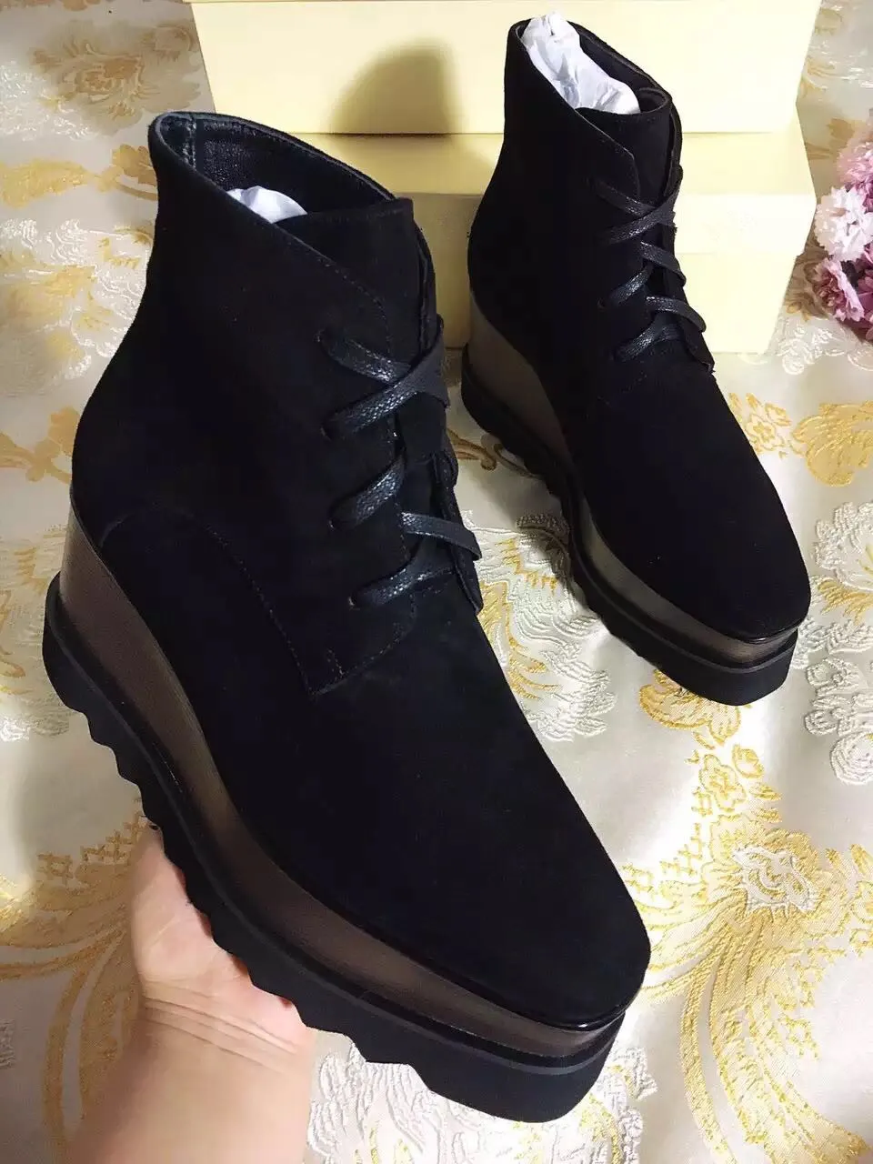 Acquistare Stivaletti In Pelle Da Donna Stella Mccartney Star Creepers  Scarpe In Oro Rosa Con Zeppa Zeppe Platform Appartamenti Invernali Scarpe  Espadrillas Scatola Originale Economico | Consegna Veloce E Qualità |  It.Dhgate