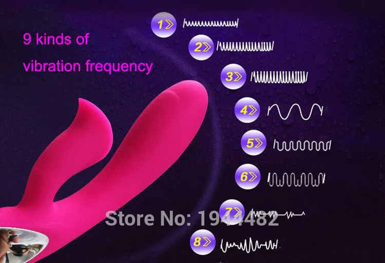 Vibratore del clitorideG Spot vibratore bacchetta magica bambole del sesso le donne Dildo lingua vibrante giocattolo del sessoDoppio motoreRicarica USB a 9 velocità3317237
