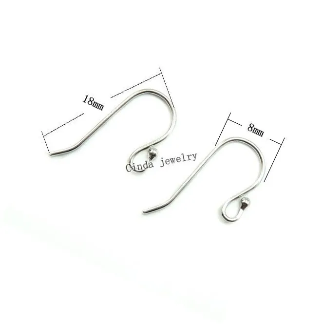 925 Sterling Silver Carring Hooks for Diy Craft Fashion Jewelry Gift 18mm W045330Z