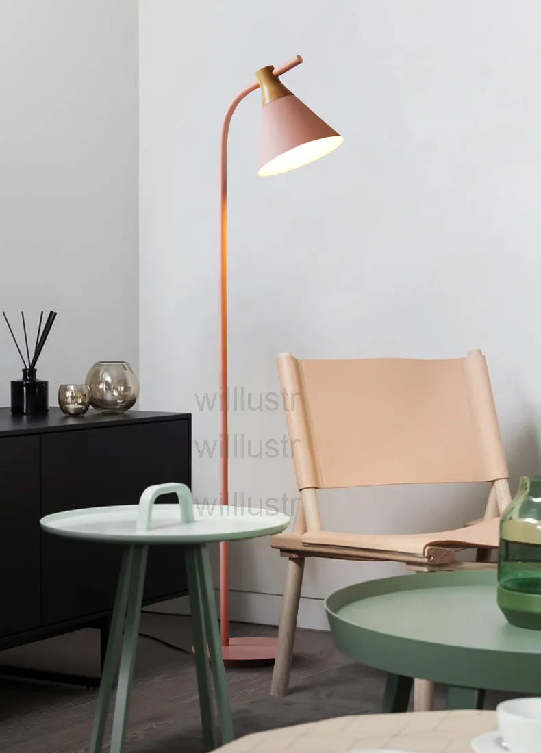 WillLust modern design trägolvlampa nordisk belysning makaron färglampor vardagsrum sovrum studierum el hall soffa sida f229a